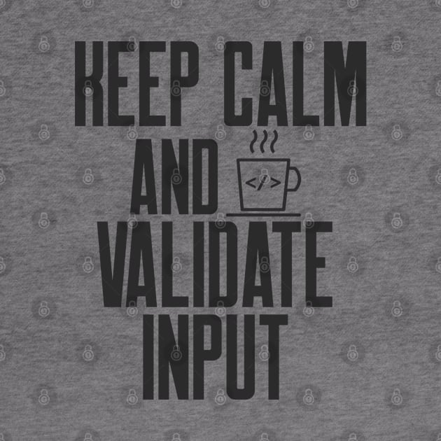 Secure Coding Keep Calm And Validate Input Best Practice by FSEstyle